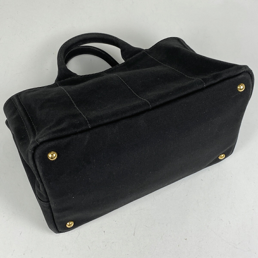 Prada Canapa Tote Shoulder Bag Handbag Canvas Nero Black - Picture 2 of 7